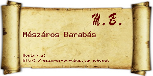 Mészáros Barabás névjegykártya